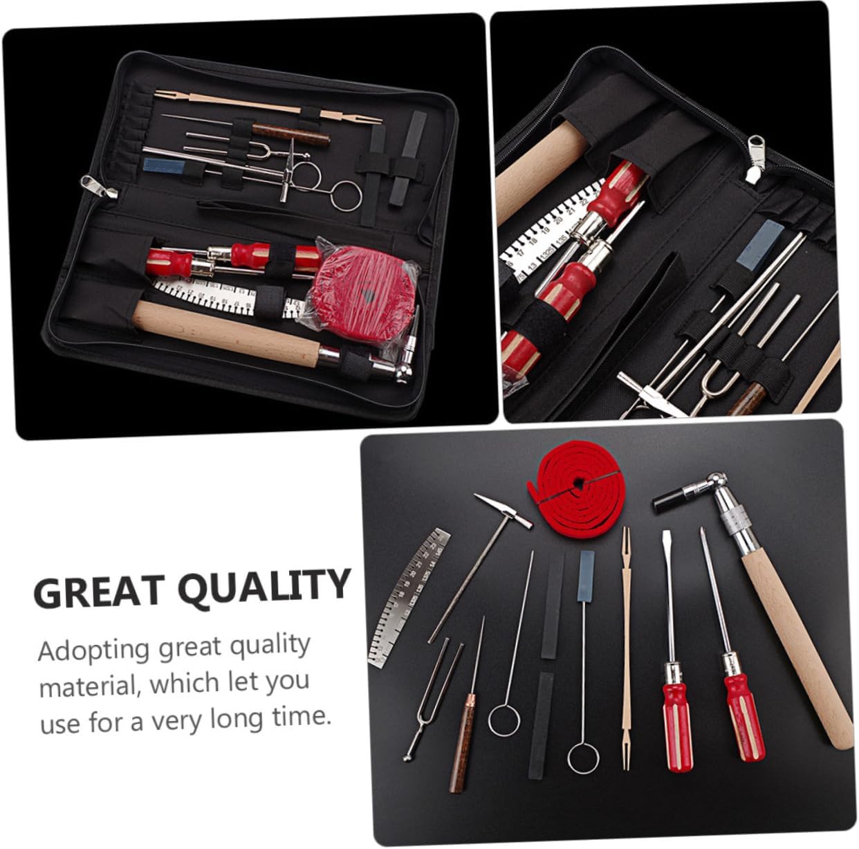 BESPORTBLE 1Set Piano Tuning Accessories Kit Shaped Tuning Wrench Temperament Strip Durable Piano Mute Tool for Beginners Professionals Easy to Use and Portable Piano Tuner