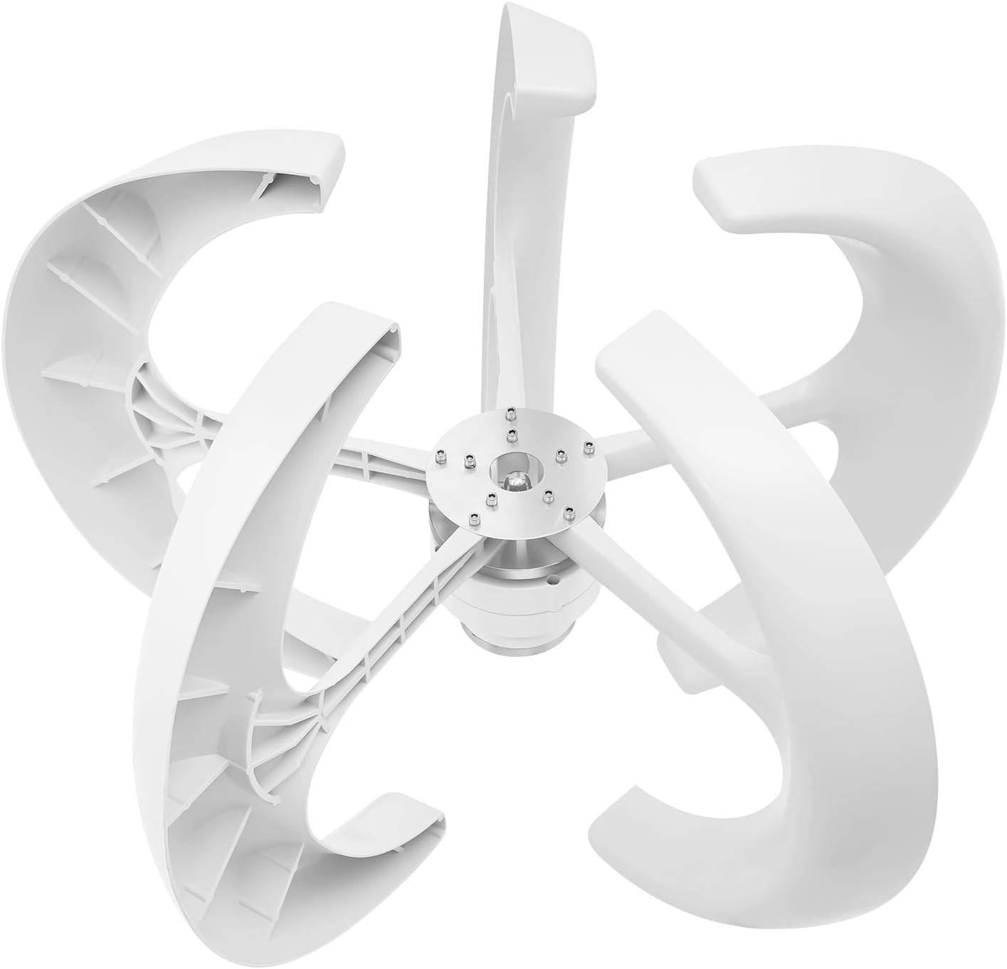 5-Blade Wind Turbine Generator, 600W 24V Wind Turbine Generator Kit with Controller & Flange Plate Vertical Axis Wind Turbine for Home Boat Marine Monitoring Street Lighting