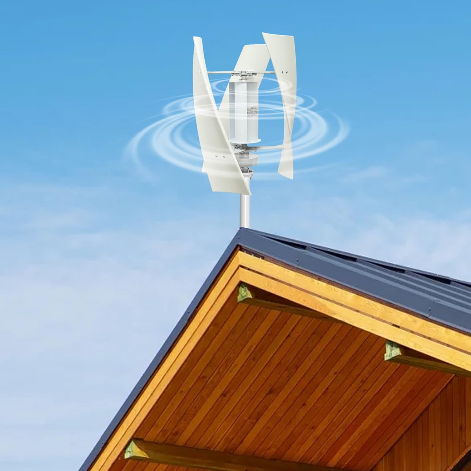 Vertical Wind Turbine Generator with Nylon Fiber Blades, 100W 12V Wind Power Vertical Axis Wind Turbine Generator Kit with Controller for Boats, Mobile Homes (12, Volts)