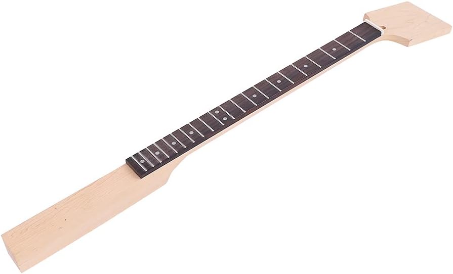Maple Wood Guitar Neck Fretboard, Bass with Rosewood Unfinished DIY Part for 3 or 4 Strings Cigar Box Guitar