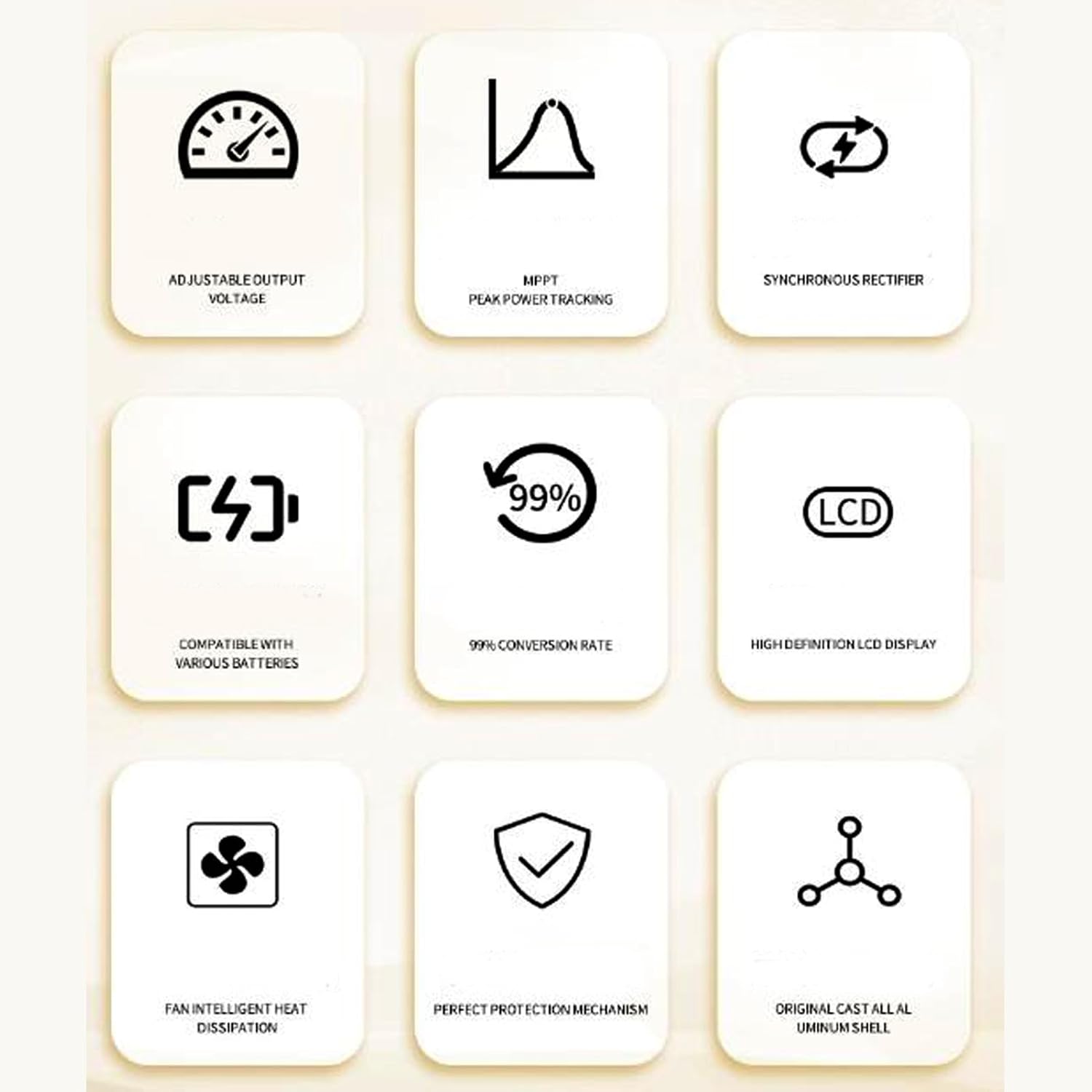 GOTOTOP Boost MPPT Solar Charge Controller 24V 36V 48V 60V 72V 1200W Solar Panel Regulator with LCD Display Cooling Fan for Lithium Ion Gel Flooded Batteries