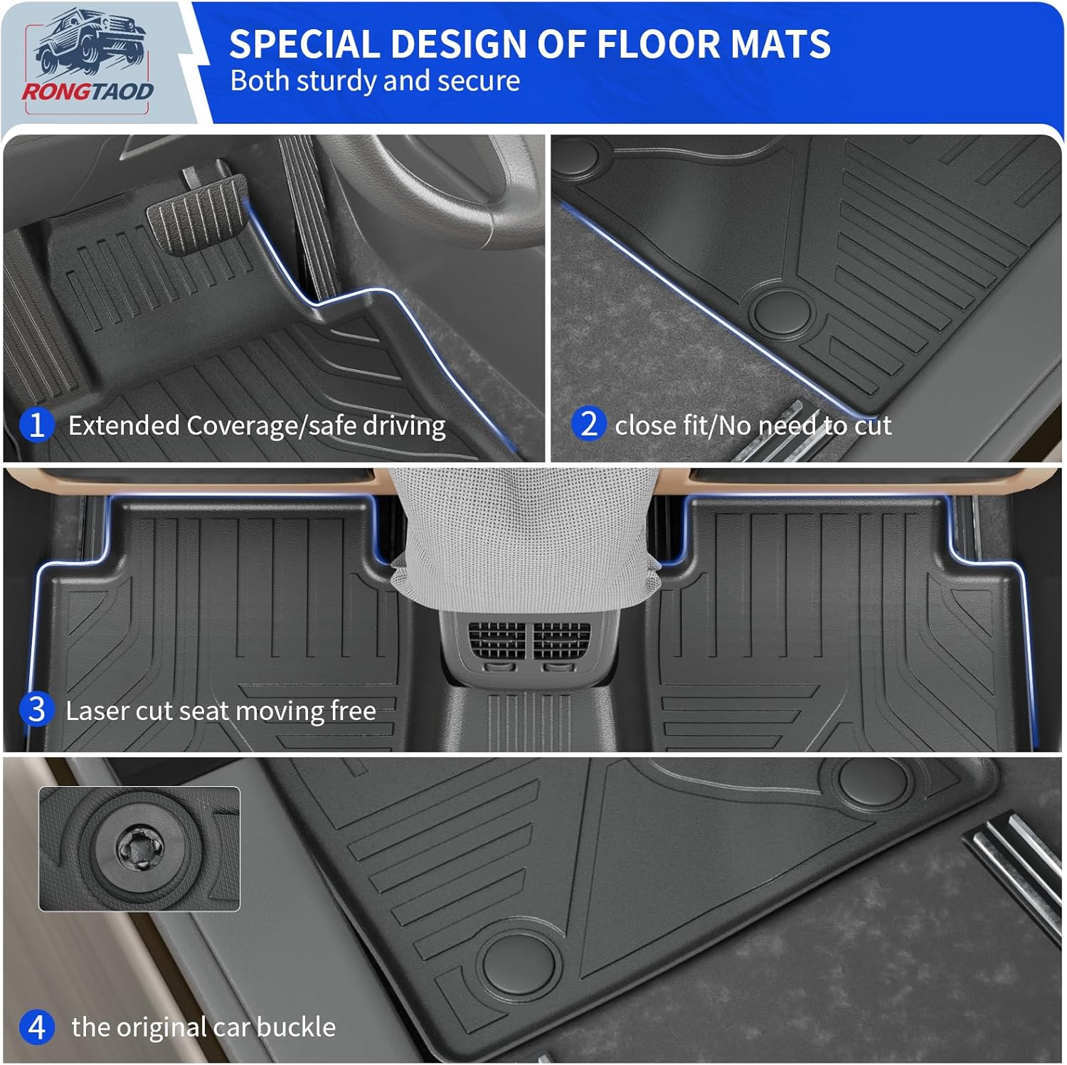 Rongtaod Floor Mats Compatible with 2023 2024 2025 Mazda CX50 Cargo Mat Cargo Liner Trunk Mat Trunk Liner Back Seat Cover Protector CX-50 Accessories (Floor Mats+Trunk Mat+Backrest Mats)