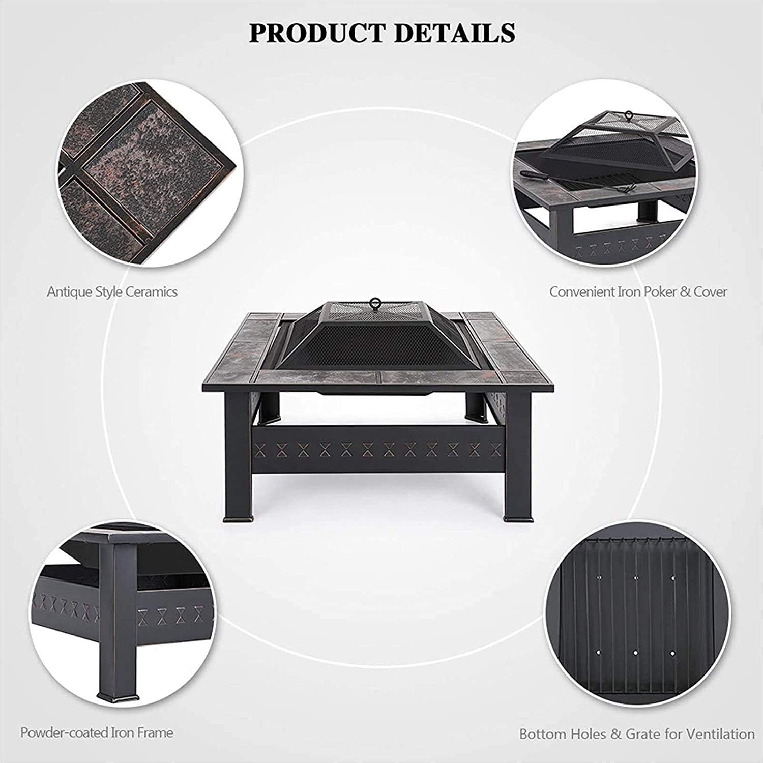 Fire Pits Outdoor Wood Burning 31 Inch Large Bonfire Wood Burning Patio &rd Firepit