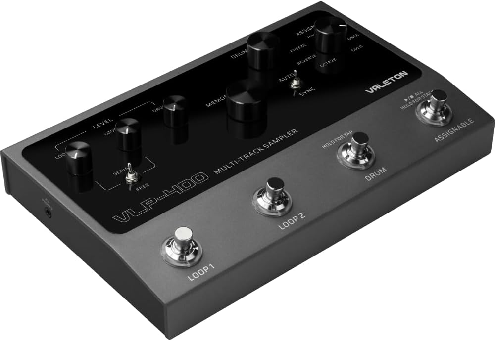 Valeton VLP-400 Multi-Track Sampler with 4 Footswitches - Two Full-Featured Loopers, Drum Machine and Hotone Dual Footswitch Pedal Momentary 2-Way Pedal Foot Switch Controller Ampero Switch bundle