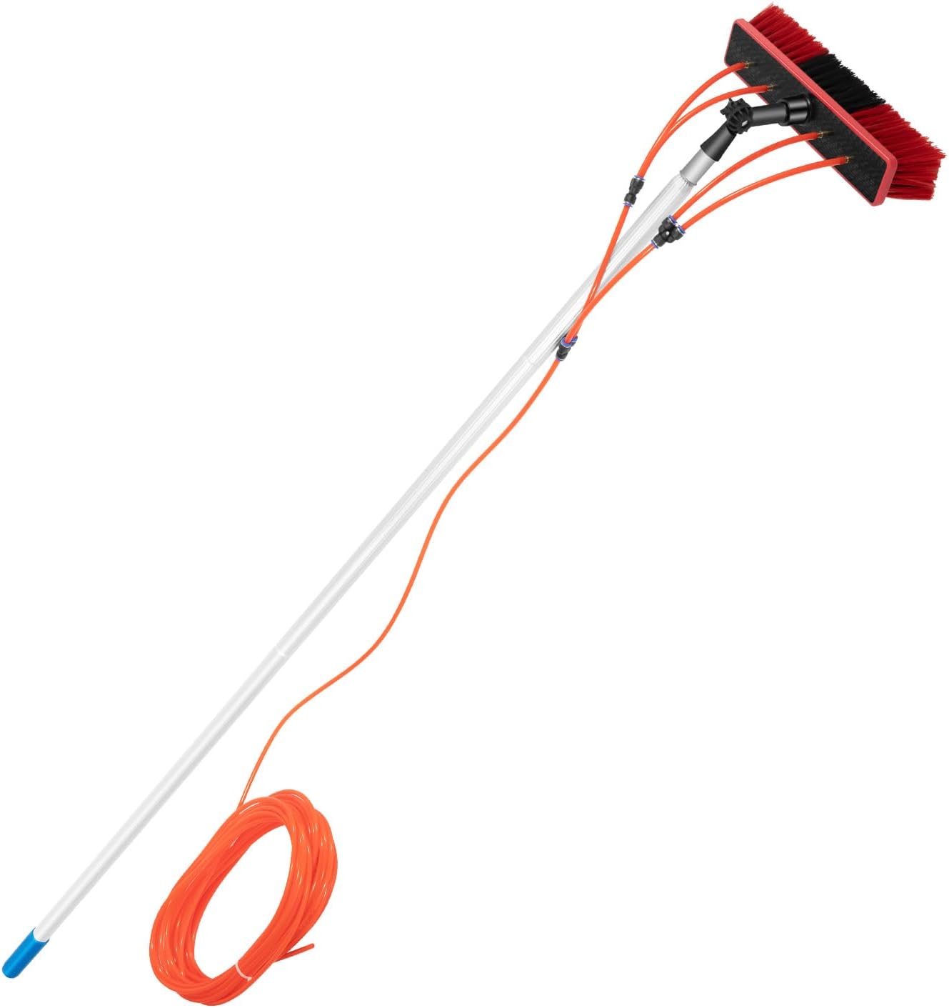 Window Cleaning Tool, Extendable Window Glass Cleaning Tool, Telescopic Roof Cleaning Long Handle Pole Cleaner Brush for Solar Panel, House Siding, Pool, RV,26.25Ft