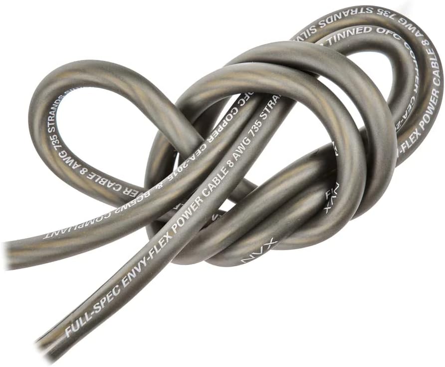NVX True 8 Gauge AWG 100% OFC Complete Amplifier Wiring Kit with 2-Channel RCA Cable - XKIT82