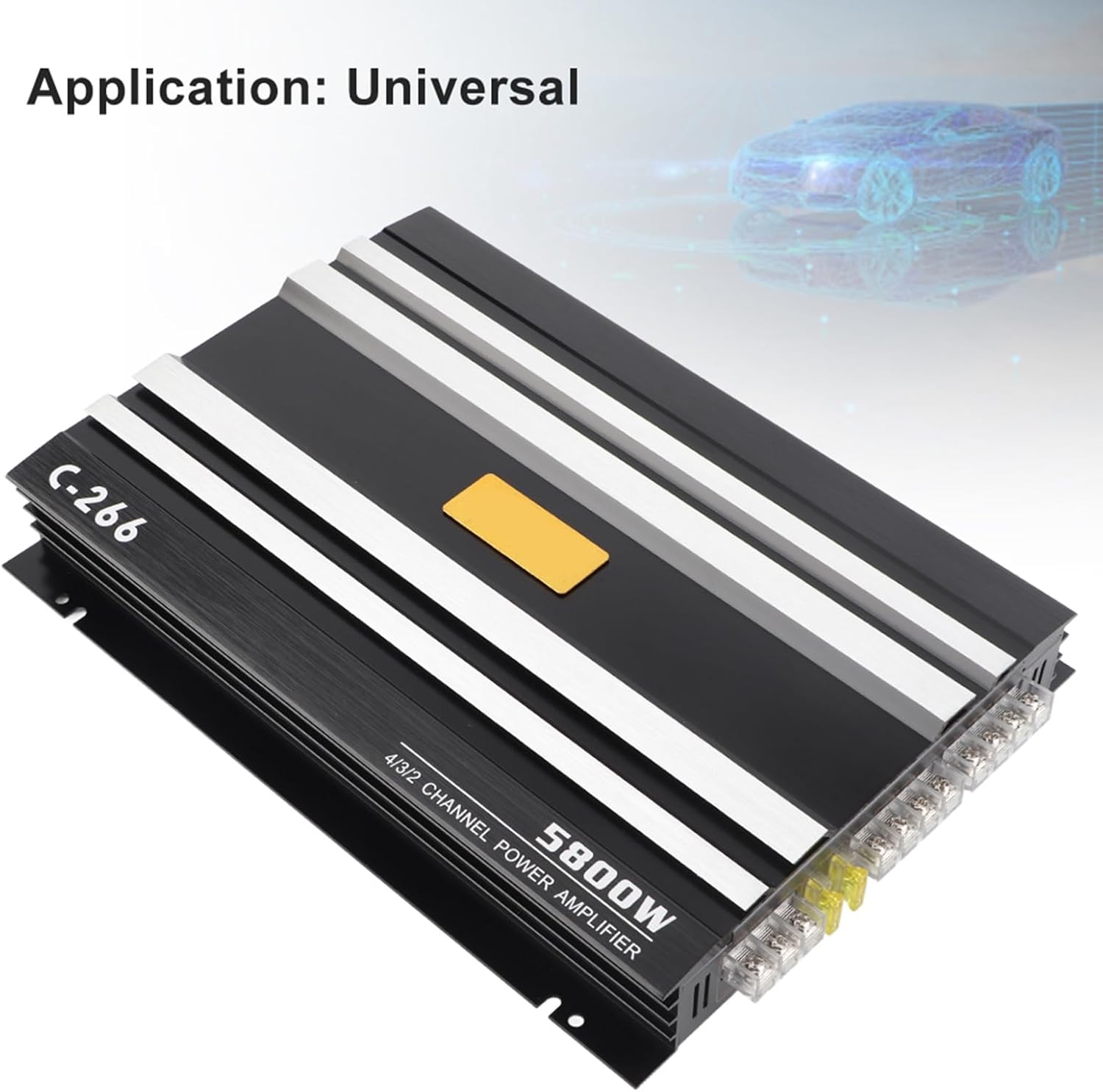 Stereo Amplifier, Car Audio Booster, 12V 5800W Truck Speaker System Amplifier, Compatible with Universal Car Audio Speakers, Vehicle Sound Amplification Module