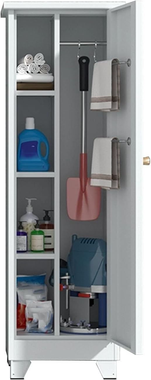 Outdoor Cabinets Weatherproof with Shelves Adjustable Foot Pads, Outdoor Storage Cabinet Waterproof Standing Thickened Cold Rolled Steel for Patio Furniture Pool and Garden(White)