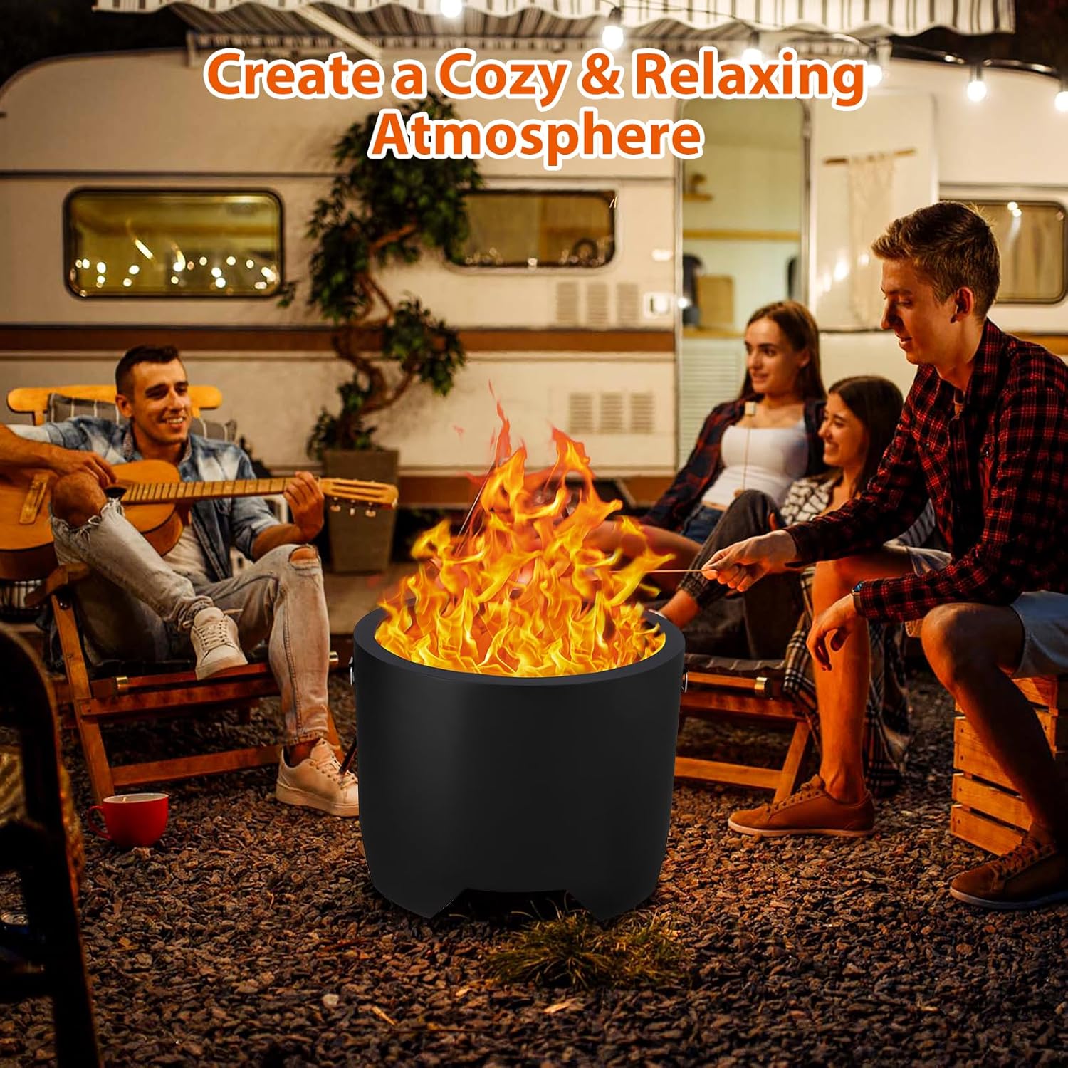 Stove Bonfire 2.0, Smokeless Fire Pit, Wood Burning Fireplaces, Portable Outdoor Firepit - Ideal for for Backyard, Patio, Garden, Picnic, Camping, H: 13 in x Dia: 16 in, 19 lbs