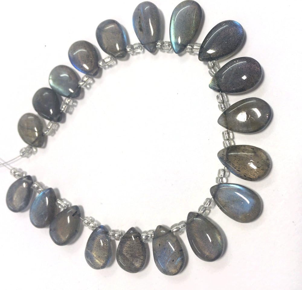 AAA natural labradorite smooth pear briolettes loose gemstone beads labradorite stone necklace wholesale price 18 pecs