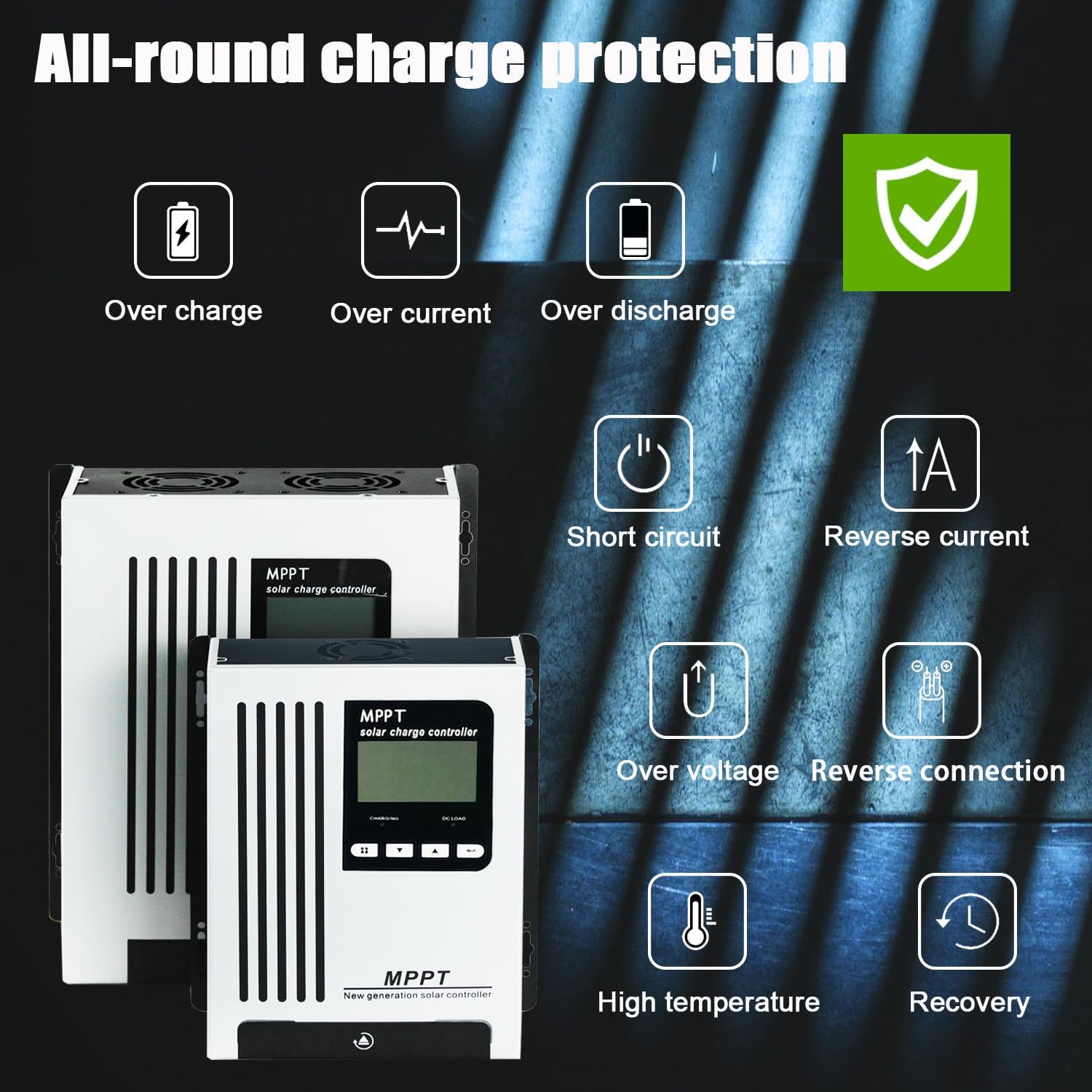 96V 55A MPPT Solar Charger, Light Grey, 3.3 kg, Iron, LCD, Off-grid Solar Systems, RVs, Boats, Solar Ebike, Home Backup Power Systems