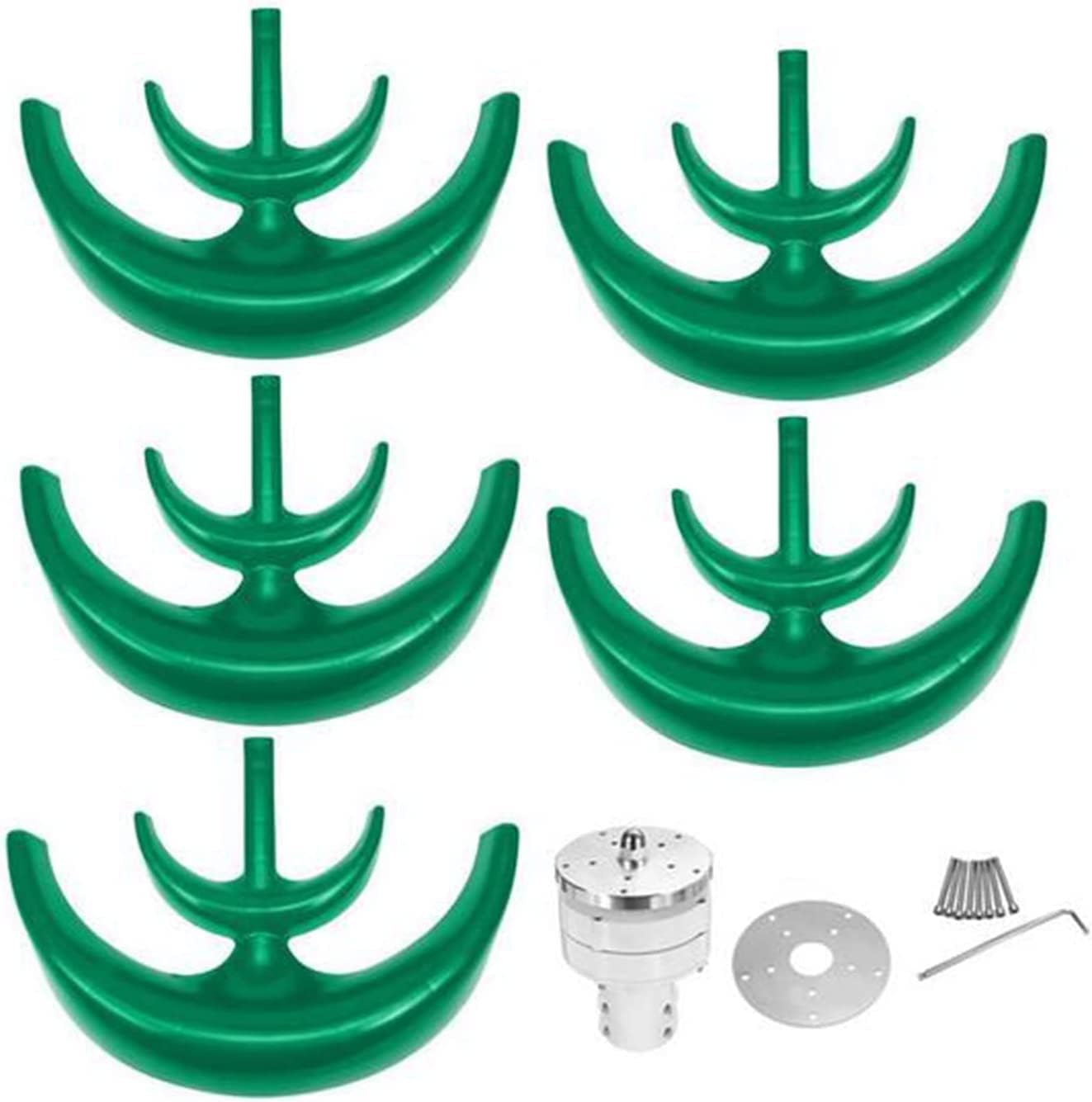 LiuSj JUnSt 12000W No Noise Vertical Axiswind Power Turbines, 12/24/48V Generator Lantern Wind Turbines Suitable for Home and Garden(Green),48v