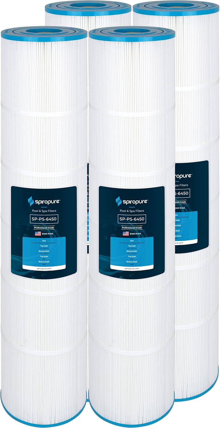 SpiroPure Replacement for Hayward SwimClear C5020 CX1260RE C5000 Pleatco PA126 Ultra-A2 Unicel C-7495 Filbur FC-1296 FC-6450 Hot Tub Spa Pool Cartridge (Pack of 4)
