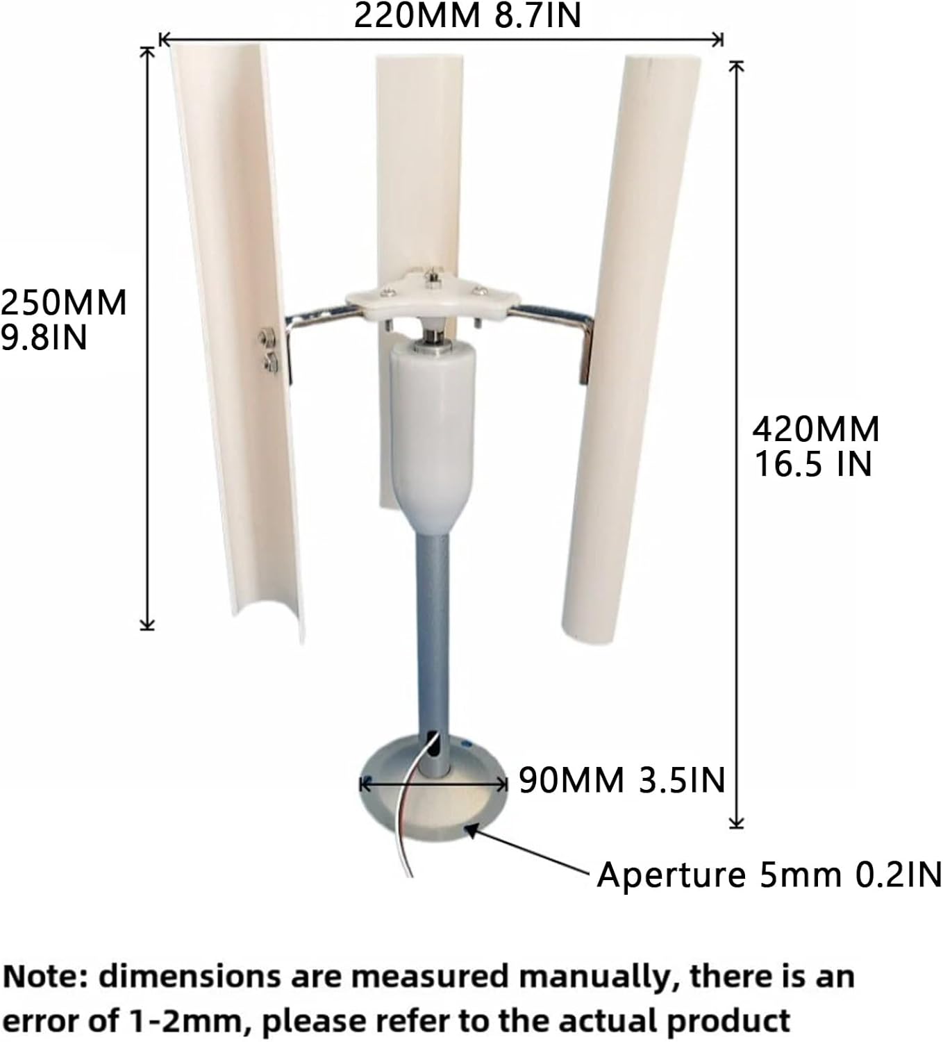 15V 3-Phase Permanent Magnet Generator, 20W Vertical Axis Wind Turbine Teach Model Aluminum Alloy + PVC For Interior Decoration, Scientific Experiment And Model Making(2PCS)