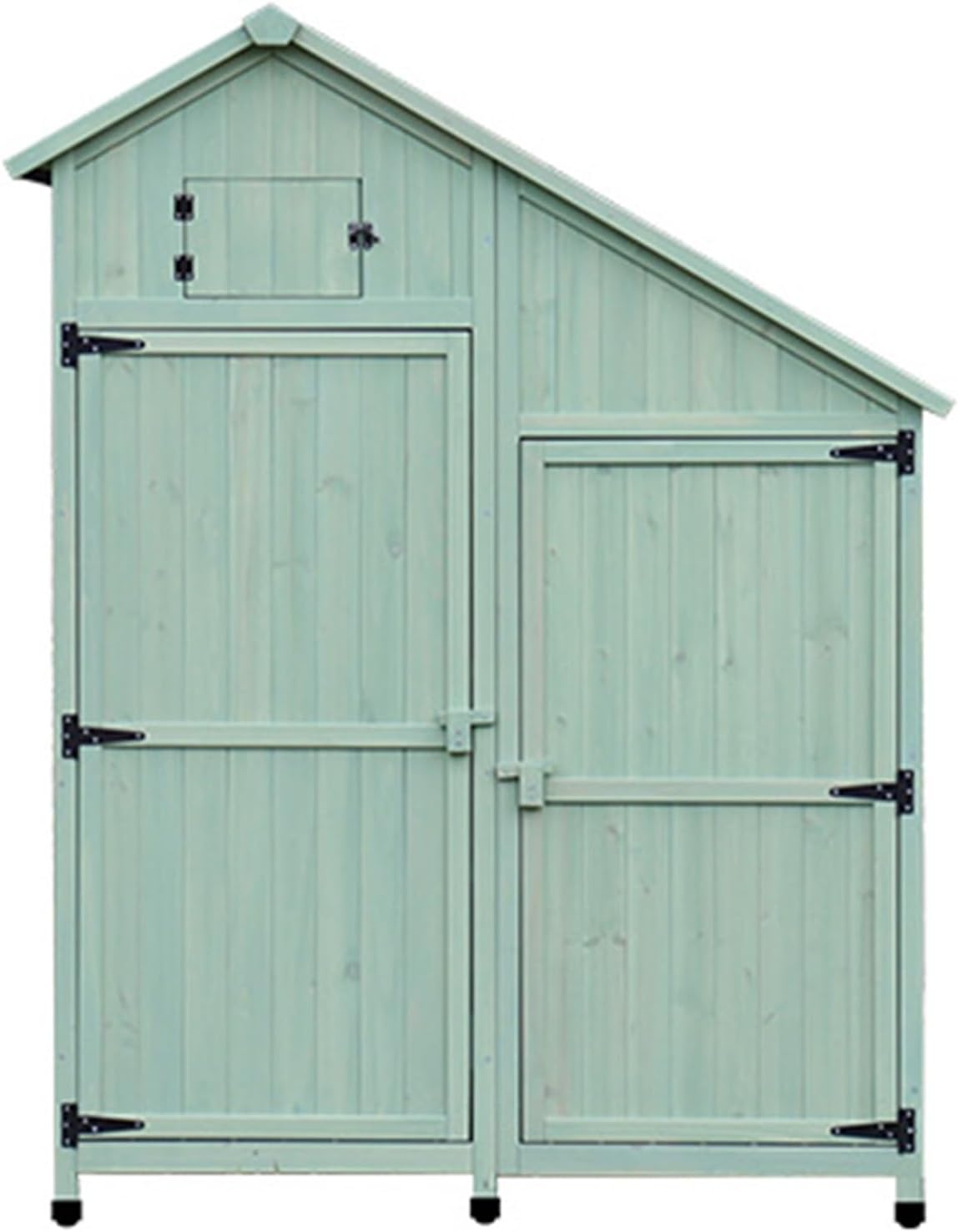 Outdoor Storage Shed Cabinet, Wooden Garden Shed with Double Lockable Doors & Lean-to Roof, Utility Outside Tool House for Balcony, for Patio, Lawn,Green