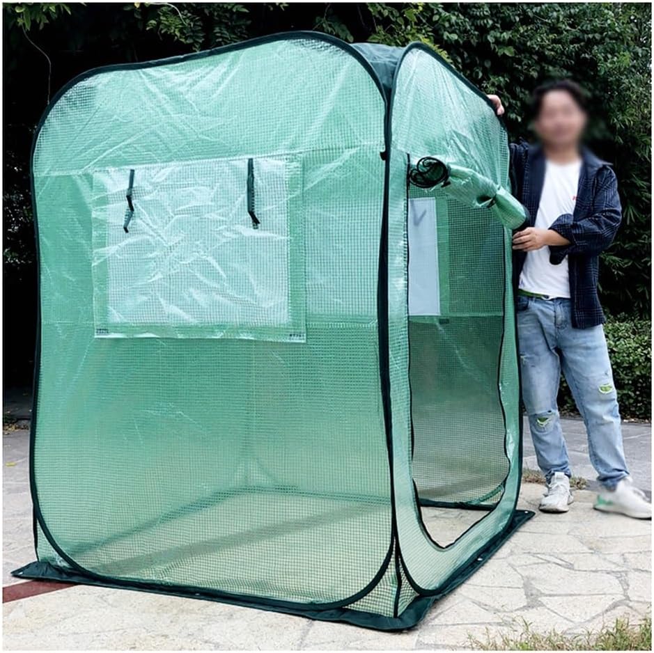 GRRICEPL Pop up Greenhouse Tent, Mini Greenhouse, Portable Walk-in Flower House, Indoor Outdoor Gardening Plant Sunshine Room, Durable PE Cover, Easy to Store (Color : Green, Size : 183x183x215cm)