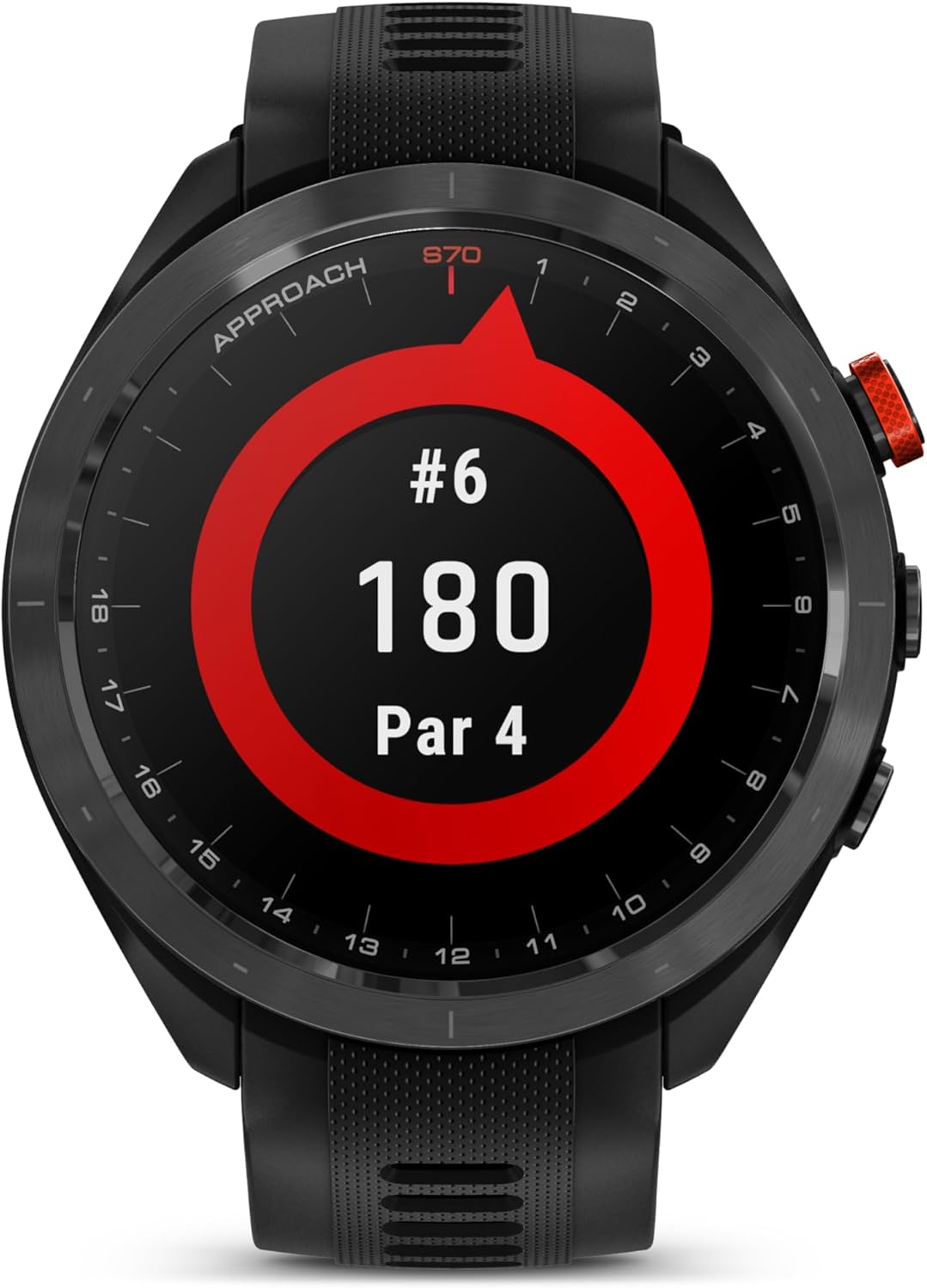 Garmin Approach® S70-47 mm Black Ceramic Bezel with Black Silicone Band (Refurbished)