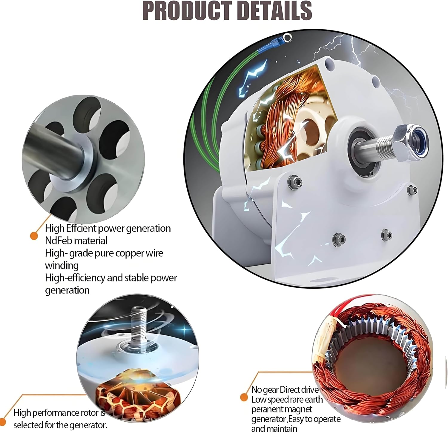 Low RPM Permanent Magnet Alternator,Gearless Permanent Magnet Generator,3 Phase Alternators， with Controller Gearless Alternators for Wind Water Turbine,12000W-110V/220V 12V