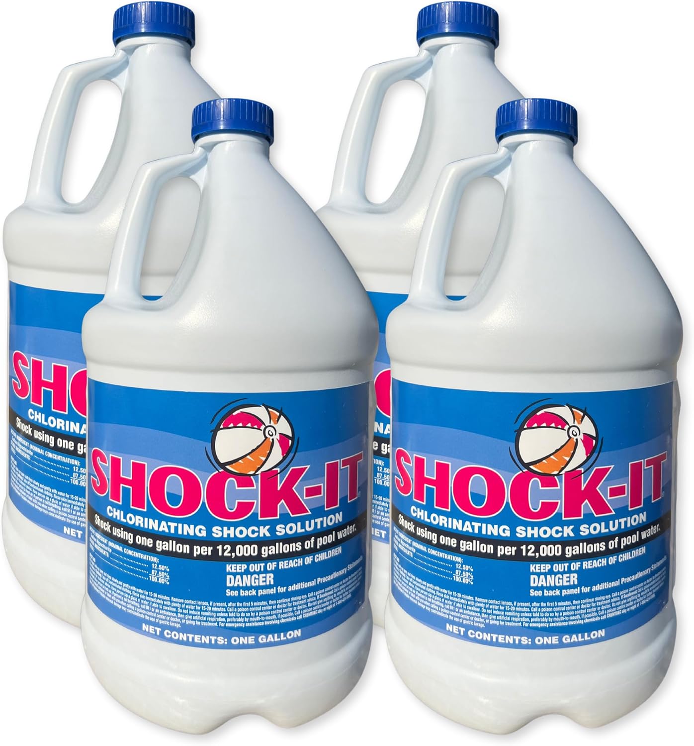 Shock-It Liquid (4-Pack) Chlorinating Shock Solution for Pools & Spas - 4 Gallons