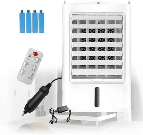 Portable Air Conditioners Car Air Cooler Home Car Fan Water Ice Air Conditioner with 3-Speed and Touch Screen Ac Unit Mini Fan for Room Tent Bedroom Car RV and Camping 12VHomeCar