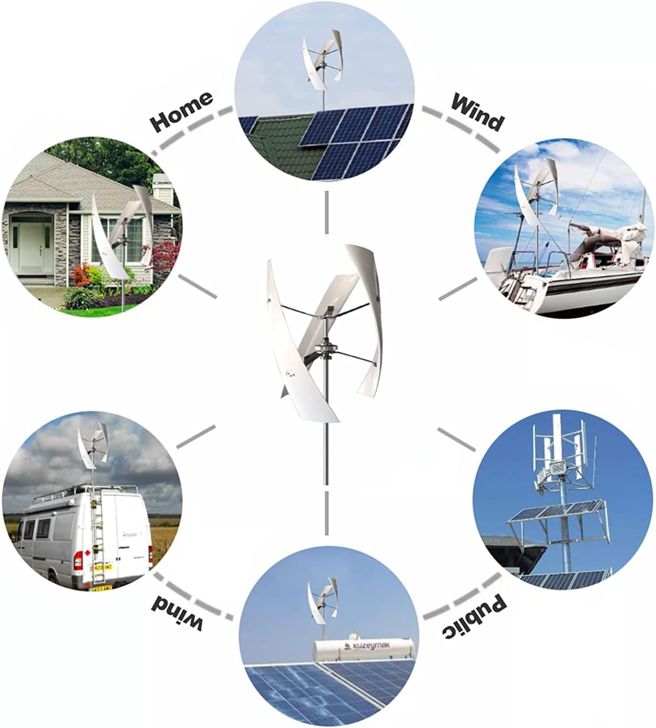 Vertical Wind Turbine 220V 12V 24V 48V 4000W Vertical Three-Phase Wind Turbine with MPPT Controller Small Household Wind Turbine