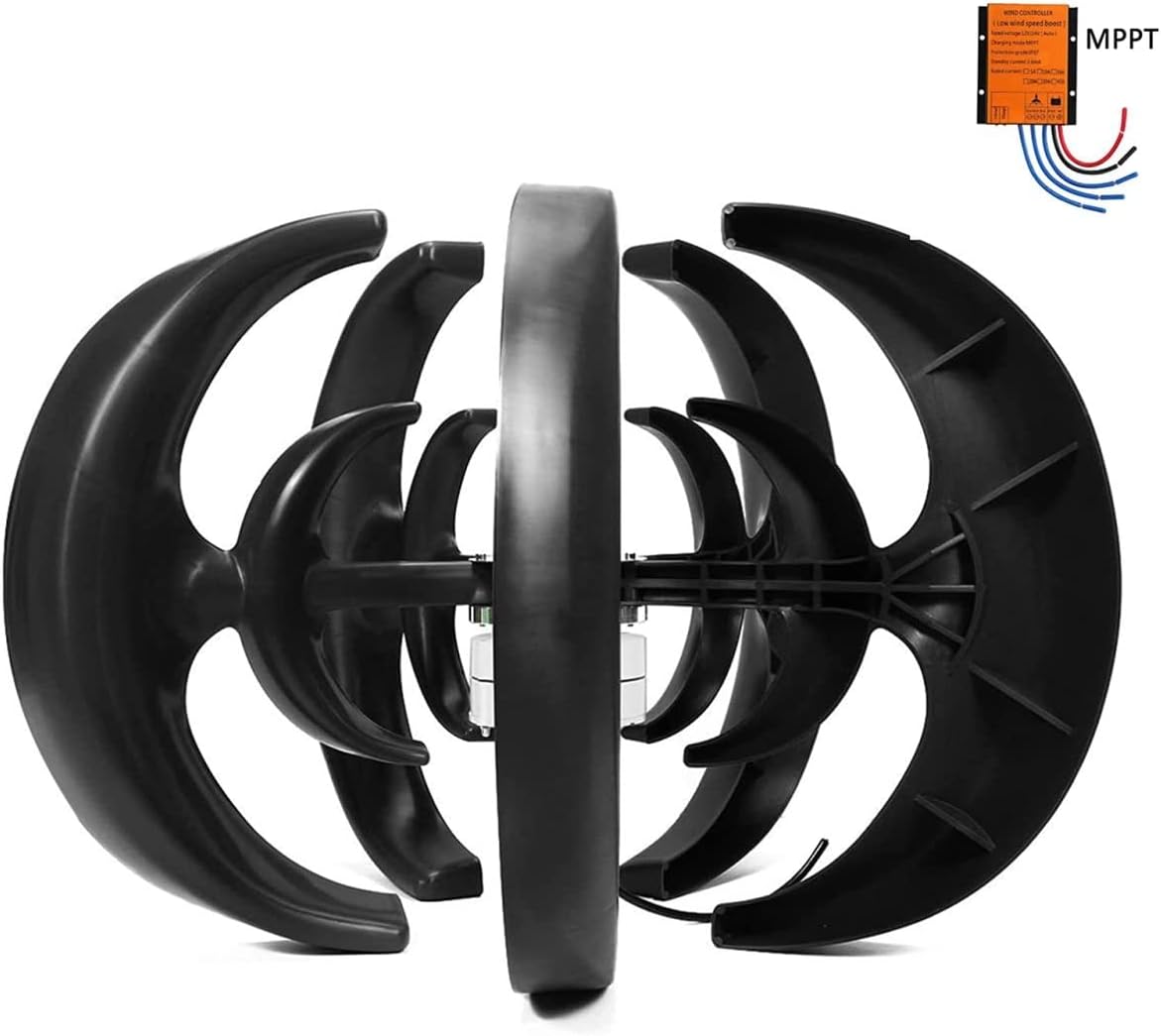 LiuSj JUnSt 12V-220V 5 Blades Lantern Wind Turbines Generator Kit,8000W Low Wind Speed Start Low Noise Vertical Wind Generator for Home Hybrids Streetlight Use