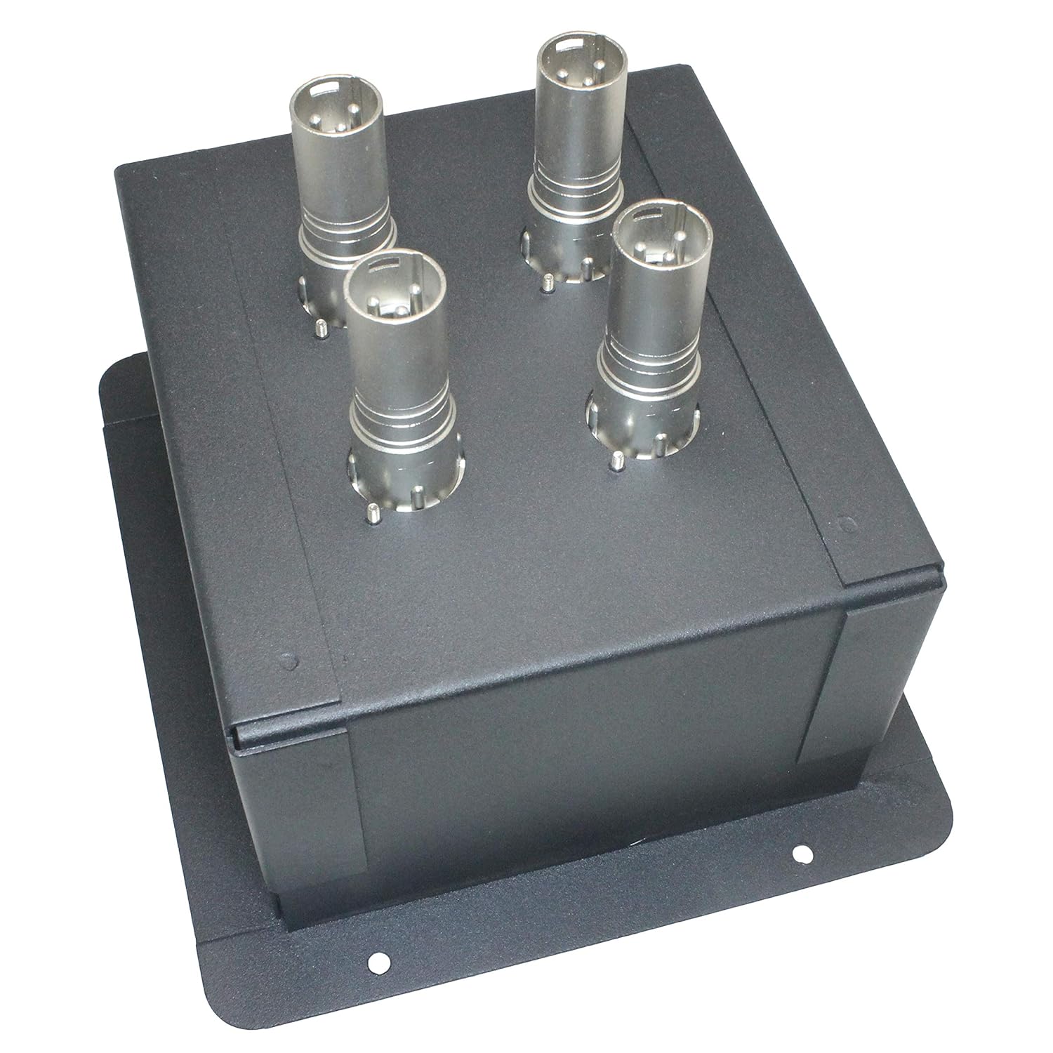 Recessed Floor Stage Box with 4 XLR Female to Male Passthrough Jacks