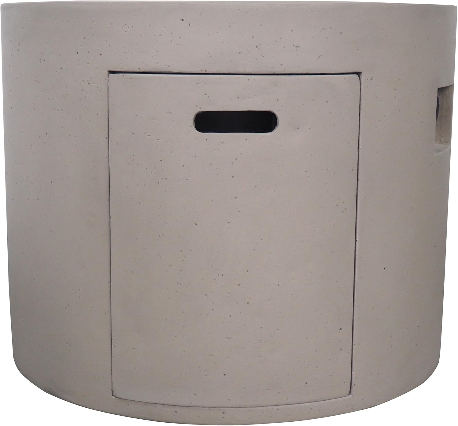 31 Inches Round Light Grey Fire Pit 40,000 Btu Outdoor Propane Fire Pit with Lava Rocks, Patio, Backyard, and Deck Durable Stylish (1 Doors)