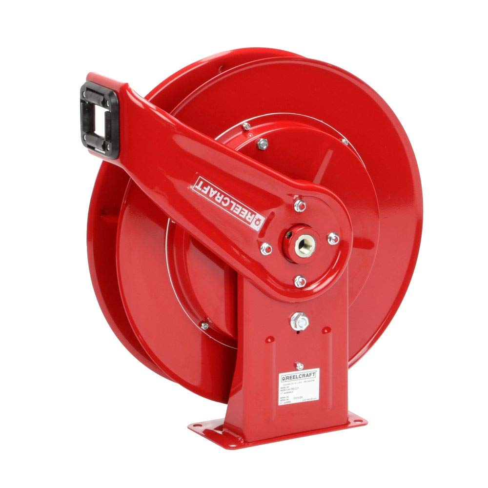 Reelcraft 7600 OHP Heavy Duty Spring Retractable Hose Reel, 50' Grease Hose Not Included