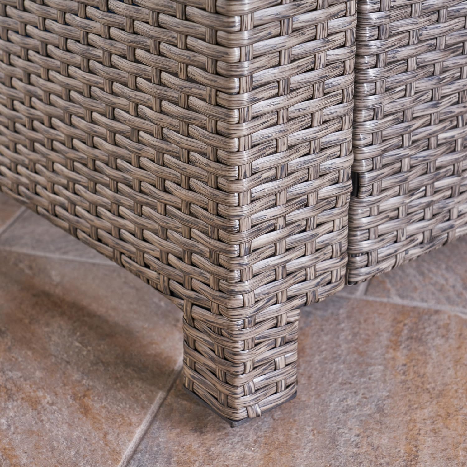 GDFStudio Outdoor 4 Piece Club Chair Set with Round Fire Pit, Mixed Black and Dark Gray