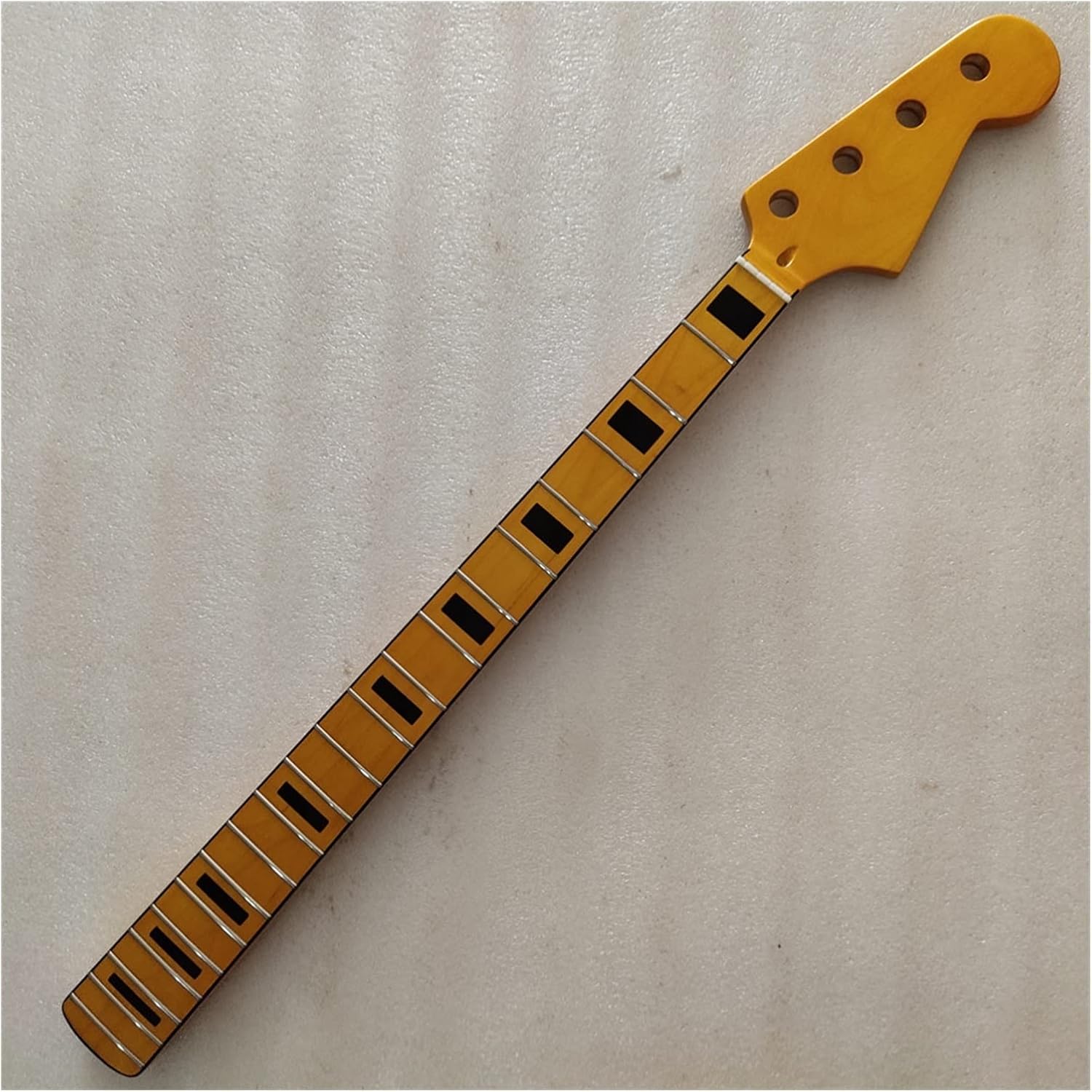 Yellow Maple 20 Frets Bass Guitar Neck Part 4 String Maple Fingerboard 34 Inch Nut 42mm Unfinished Guitar Neck