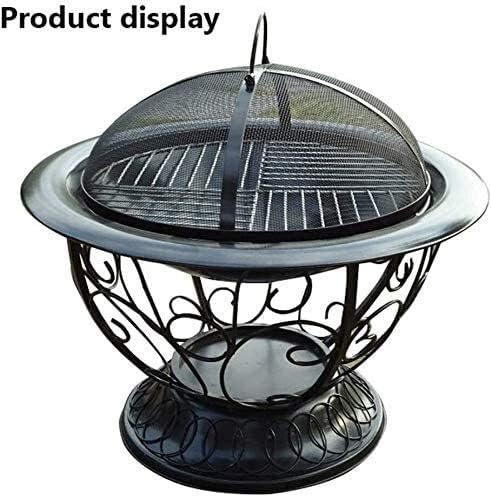 Fire Pits Outdoor Wood Burning Large Bonfire Wood Burning Patio Coal Grill Firepit for Outside Grill Charcoal Smokeless Grill with Spark Screen Poker with Cover BBQ Cooking for Outside