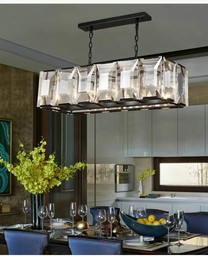 Led Crystal Chandelier Kitchen Island Living Room Bedroom Hanging Pendant Lighting Fixture Warm Light,Modern Ceiling Light