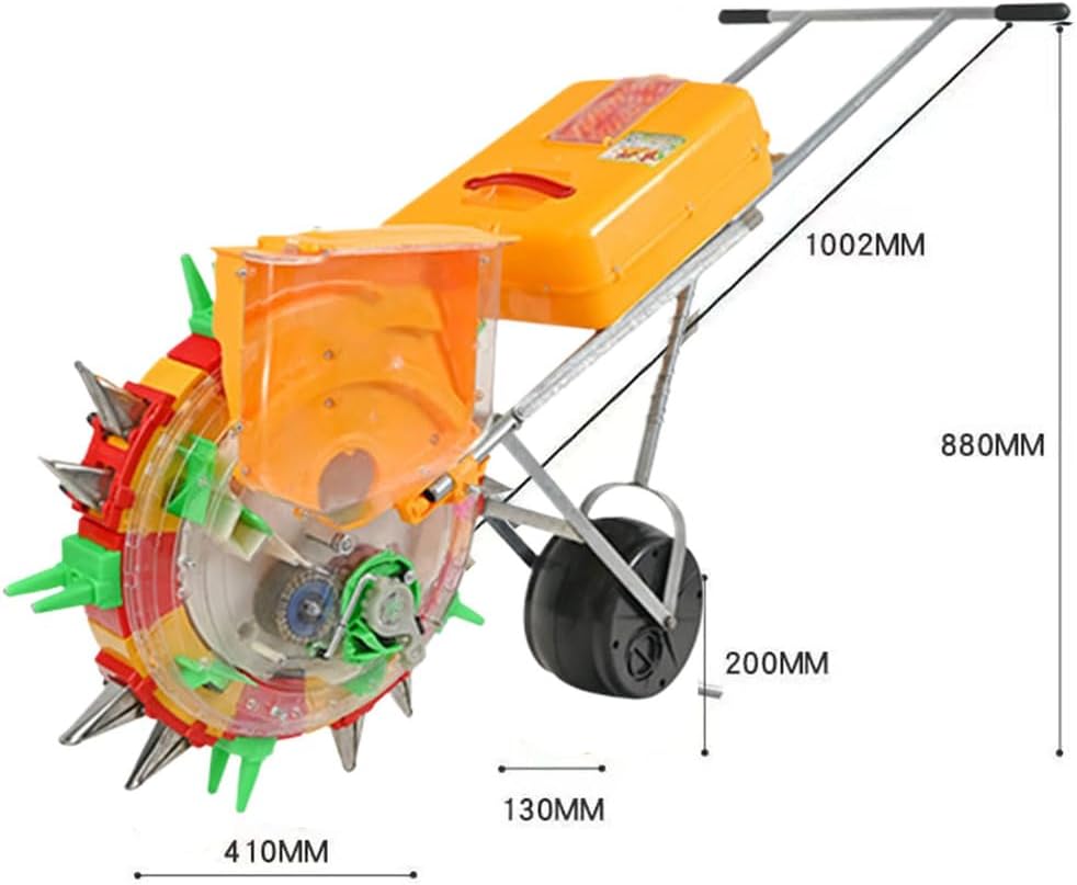 Multi-Purpose Seed Planting Machine, Manual Push Spreader with Adjustable Settings for Different Seed Sizes(4 to 8 Nozzles)