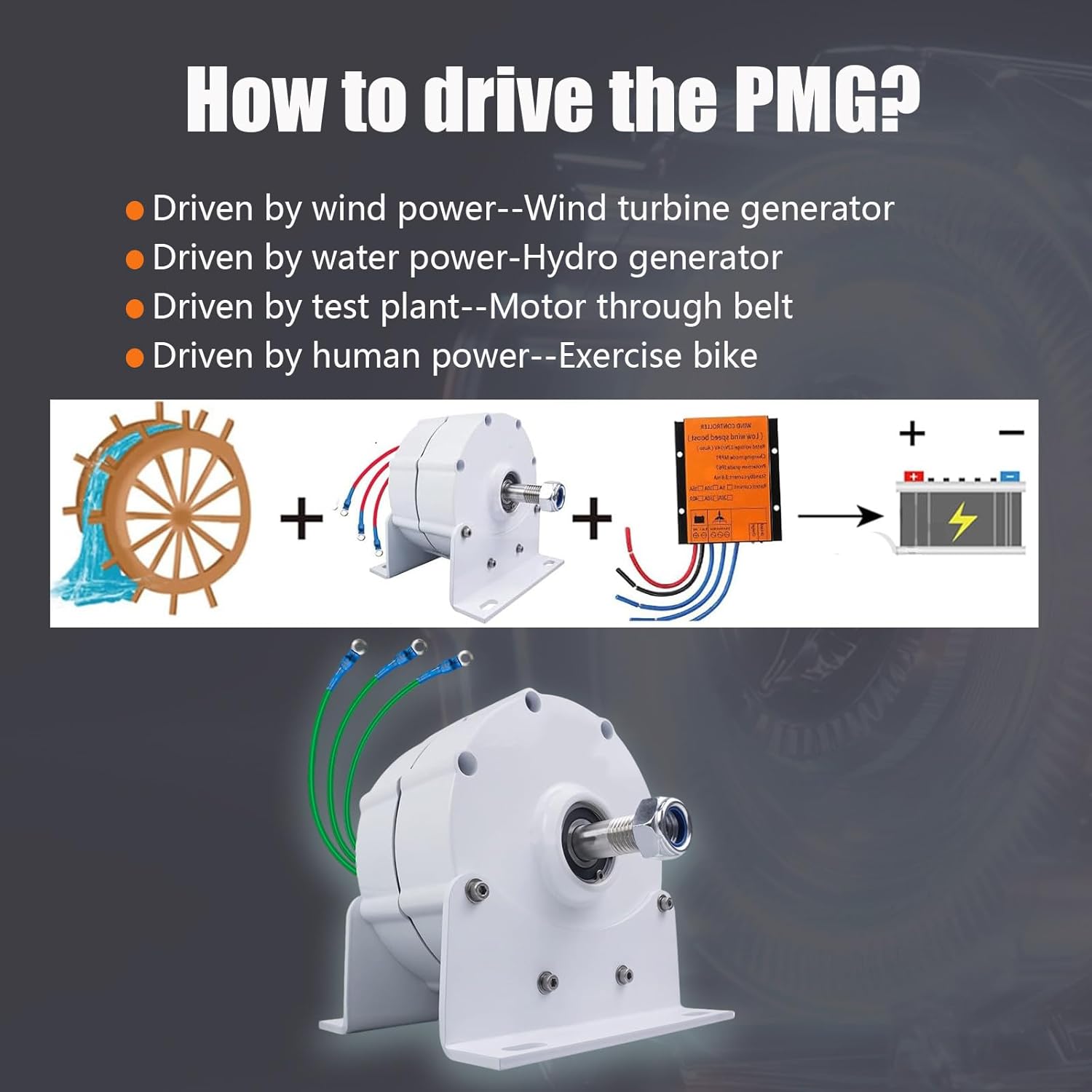 Permanent Magnet Generator, 600w Three Phase Electric AC Alternator for Vertical or Horizontal Wind Turbine Wind Generato with Rectifier 48V