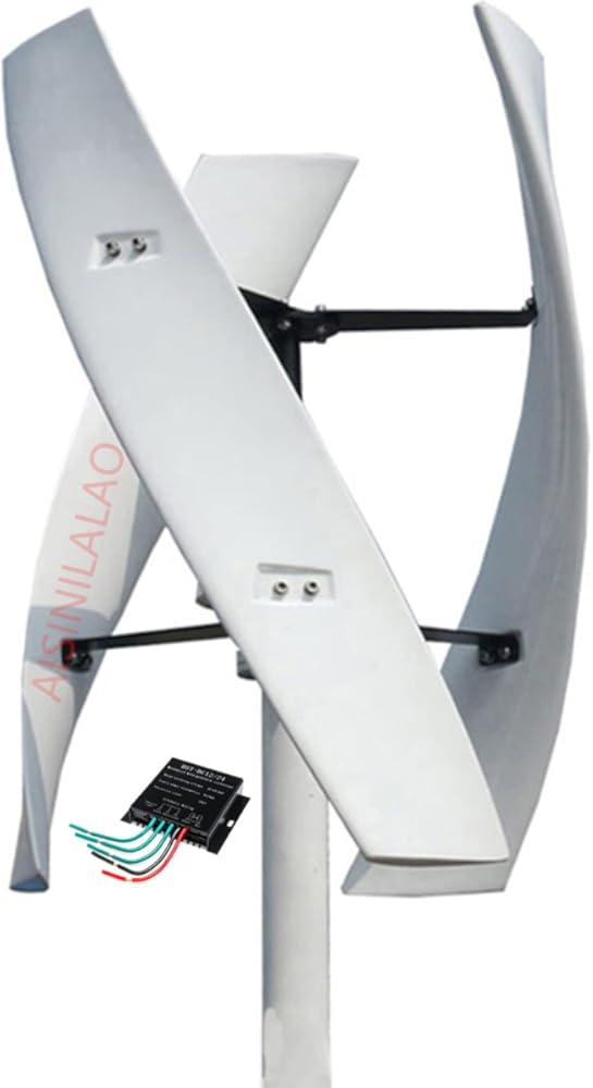 No Noise Vertical Wind Power Turbine Generator Kit,10000W 12V 24V 48V 220V AC Maglev Vertical Wind Generator + Controller for Home Or Camping (White)