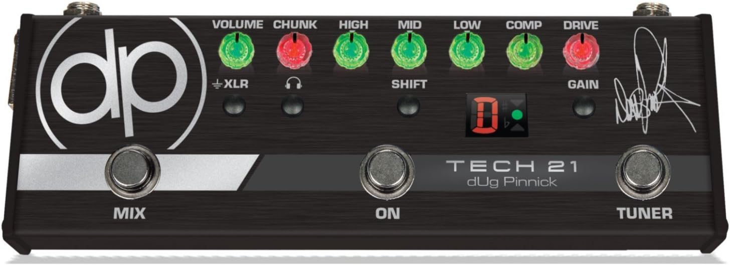 Tech 21 dUg Pinnick DP-3X Signature Pedal Bass Preamp Bundle with 3 Patch Cables