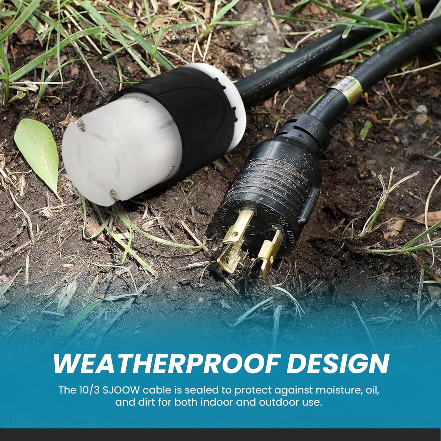 IronBox Electric L6-30P to L14-30R Power Cord - 30A, 250V, 10/3 SJOOW - UL Listed Extension Cord - Heavy Duty Adapter Cables for Generator, Transfer Switch, RV, Data Center & More (25ft, Custom Build)