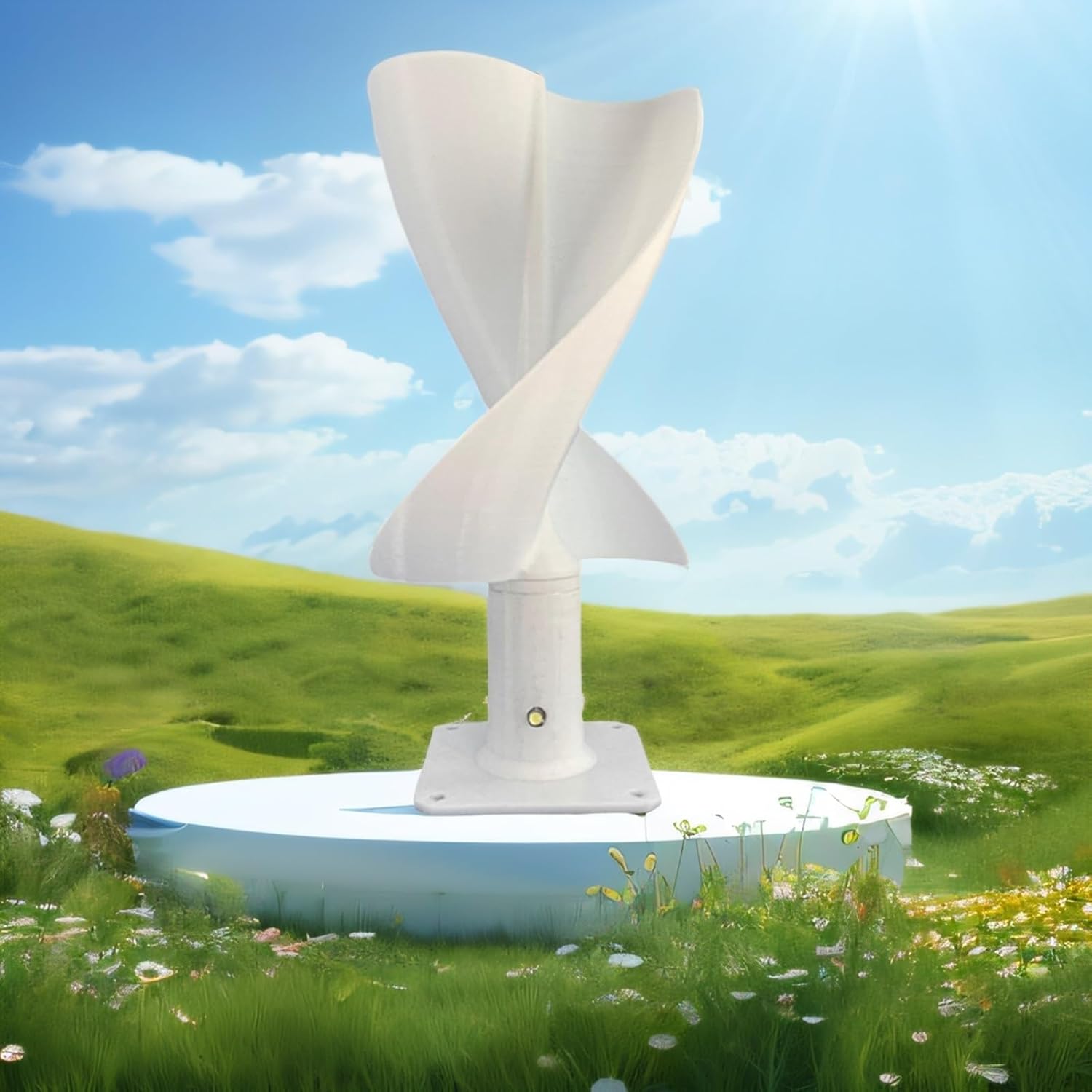 DIY Mini Wind Turbine Kit - 20W Spiral Blade Generator Model with Permanent Magnet & LED Light - Educational Renewable Energy Project for Kids & Adults