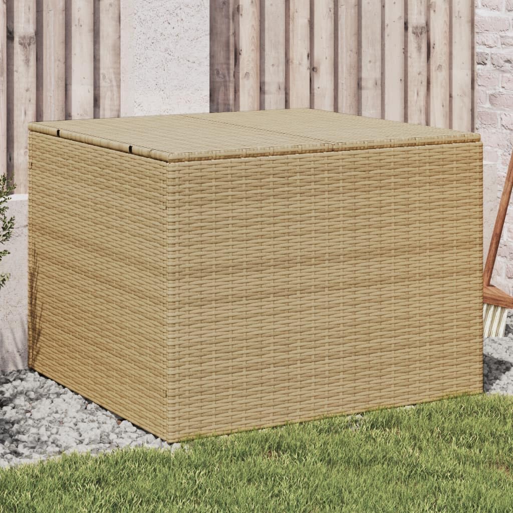 Garden Storage Box Mix Beige 76.9 Gal Poly Rattan,Premium Outdoor Storage Box with WaterResistant Bag for Cushions, Toys, and Outdoor Essentials Storage Boxes for Patio, Lawn & Garden