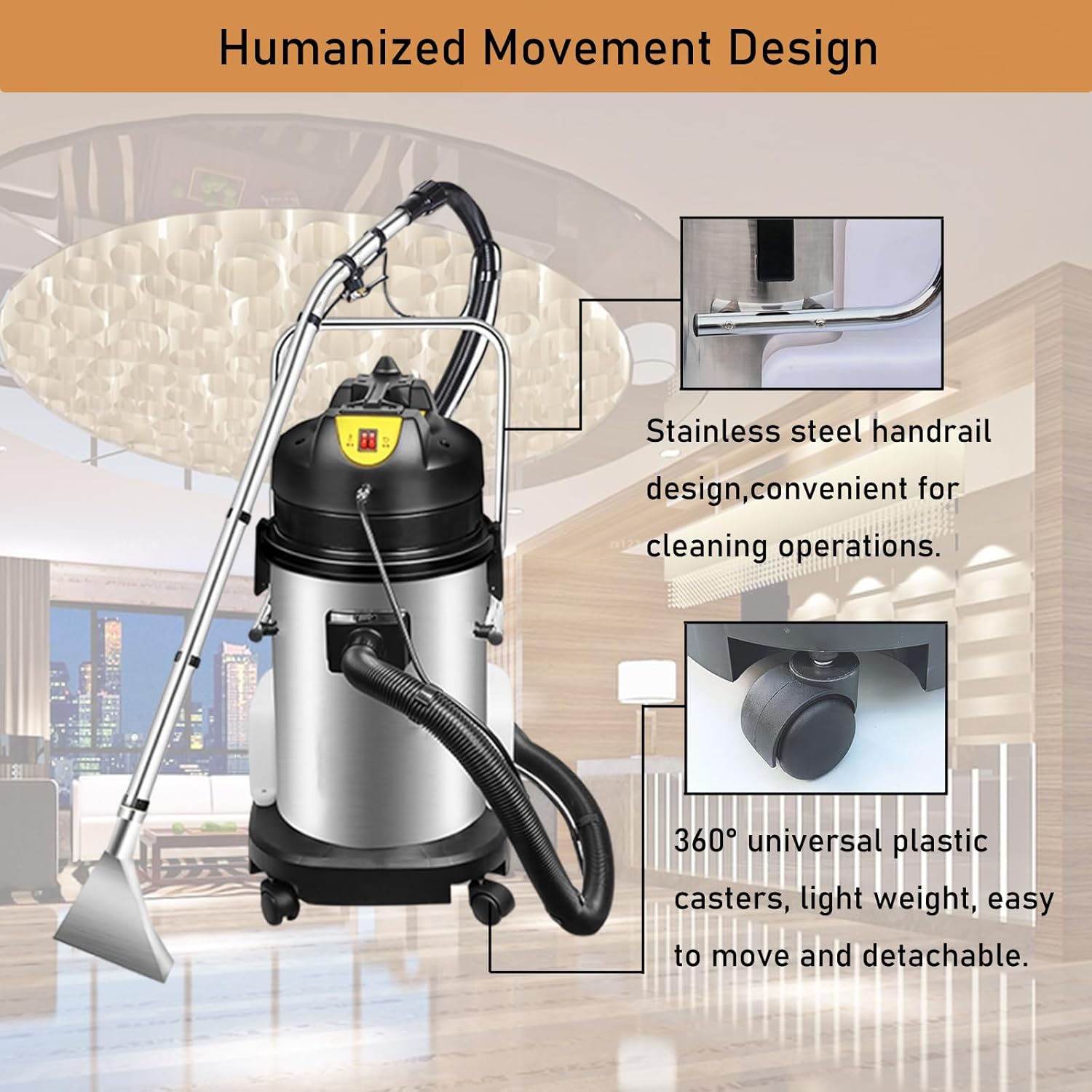 INTSUPERMAI Carpet Cleaner Machine 40L Upright Cleaner Upholstery Spot Cleaner 3 in 1 Extractor Vacuum Multi-Purpose Floor Deep Cleaner 1000W 110V