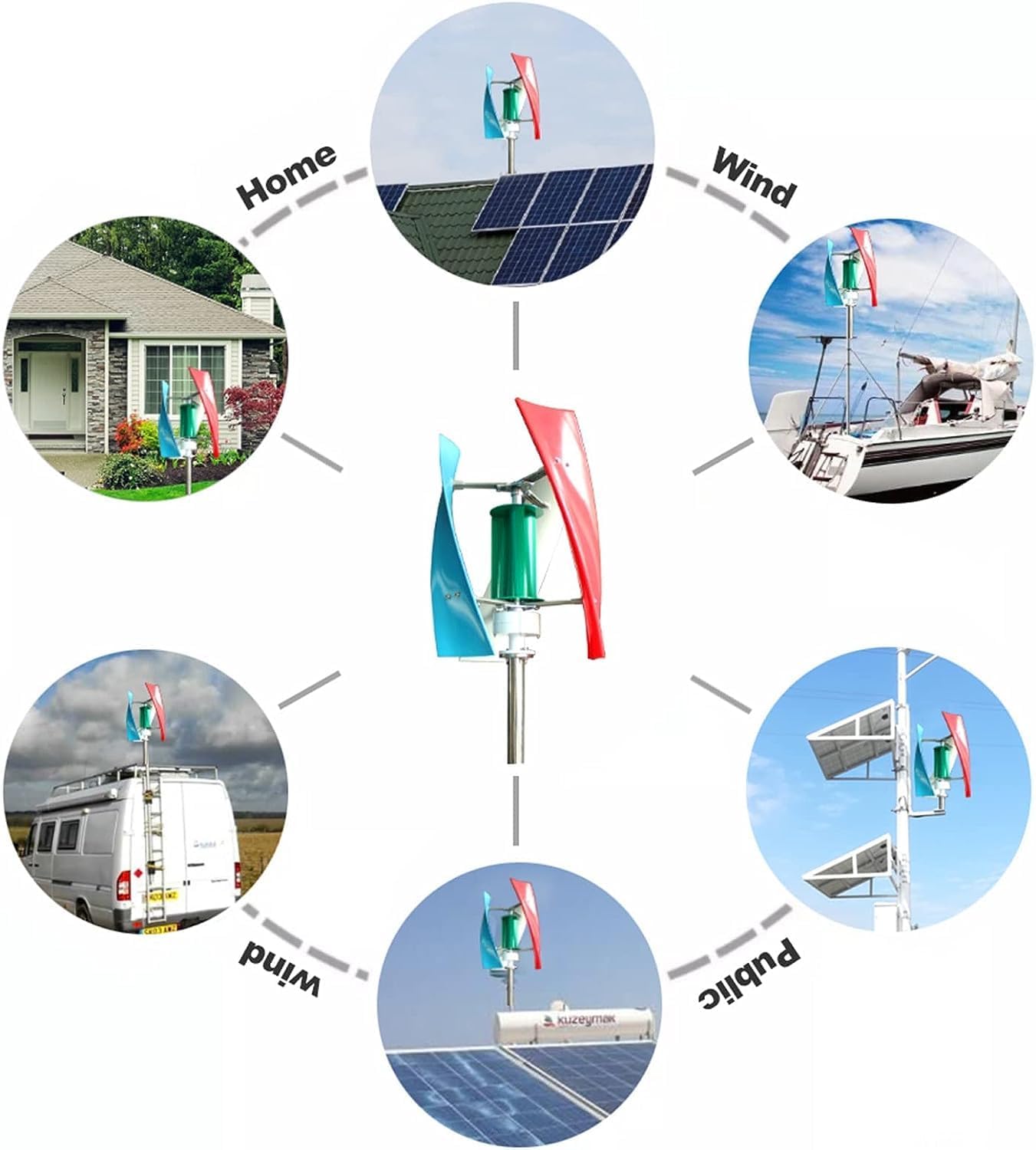 CAJUCA 8000W 12V 24V 48V Vertical Wind Turbine Kit Three-Phase Wind Turbine with Controller Small Free Energy Wind Turbine Power