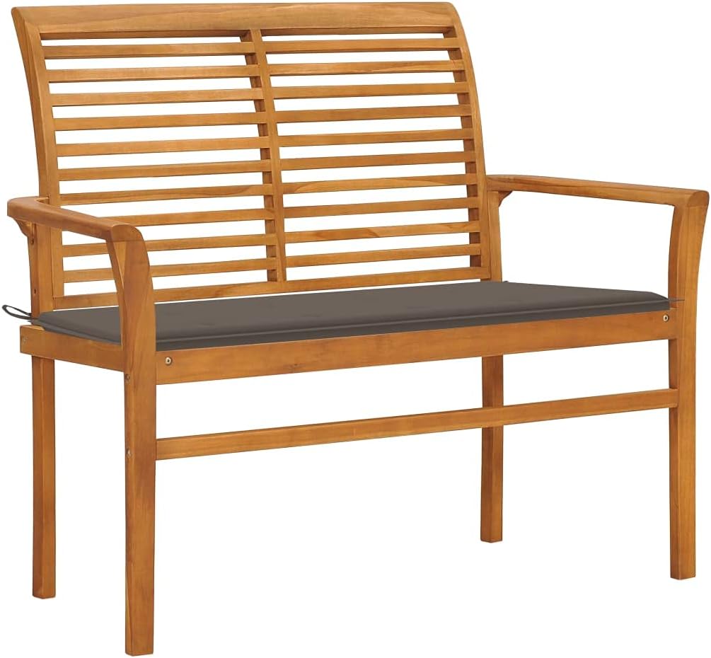 Patio Benches Patio Bench with Taupe Cushion 44.1