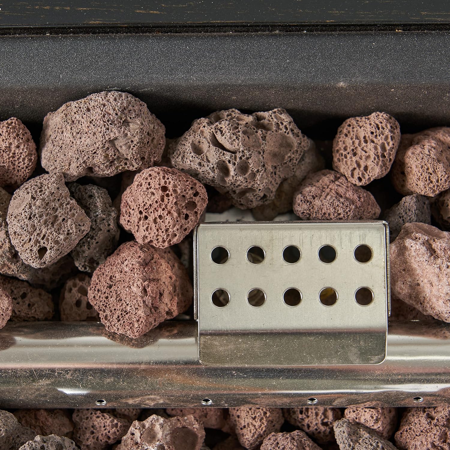 Propane Fire Pit Table, 40 Inch Rectangular 50,000 BTU Outdoor & Indoor, Only Table (Not Included Propane & Cover), Portable Iron Gas Fire Pits for Patio Backyard Garden, No Assembly - Dark Grey