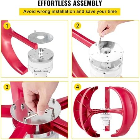 High-Efficiency 5-Blade Wind Turbine Generator 15000W/20000W for 12V/24V/48V Systems, Perfect for Home Use, Street Lighting & Hybrid Systems, Includes Vertical Controller.