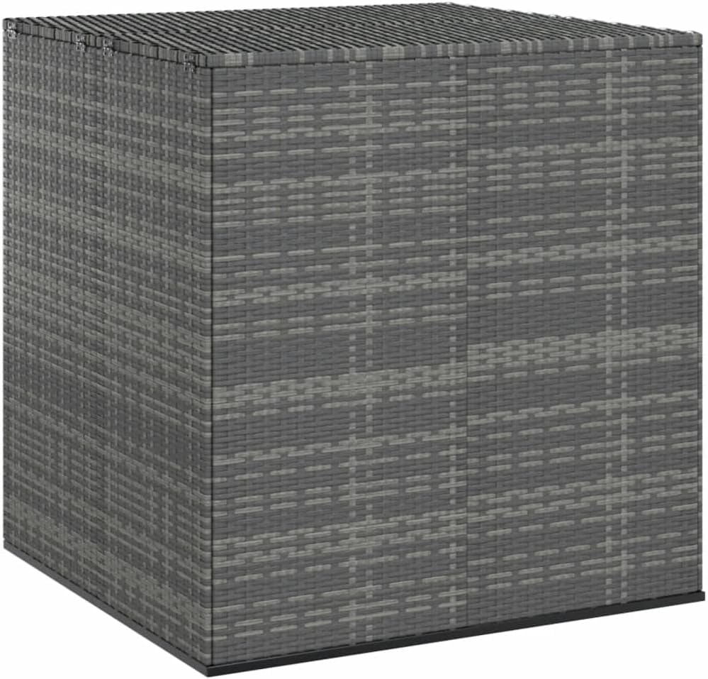 Patio Cushion Box PE Rattan Gray,Versatile Patio Cushion Box with Gas Lift for Outdoor and Indoor Use Deck Boxes