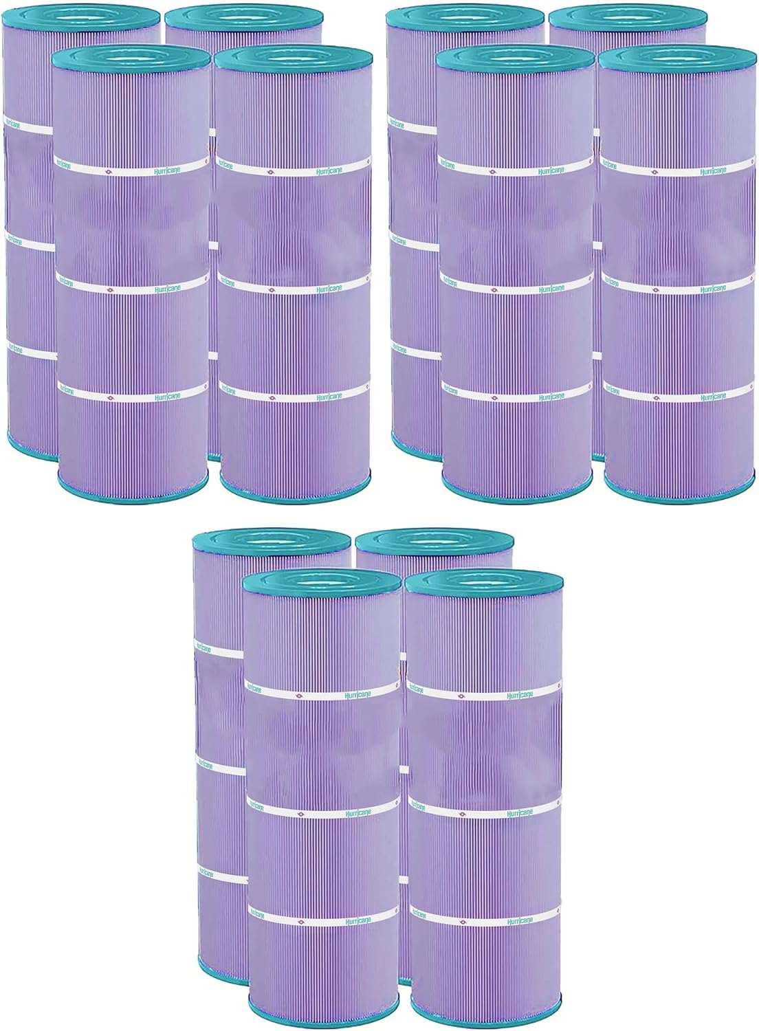 Hurricane Filter 12 Pack HF7483-04P Platinum Purple Pool Filter Cartridge - Replacement for PA81-4-M, Unicel C-7483, Filbur FC-1225, Hayward SwimClear C3030, 3025, 3020