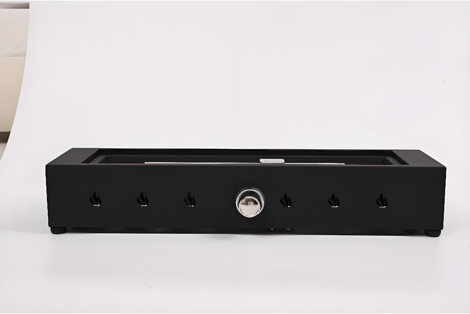 28-Inch Rectangle Fire Pit - Wind-Resistant Outdoor Propane Fire Pit with 40000BTU Output, Black Steel Frame