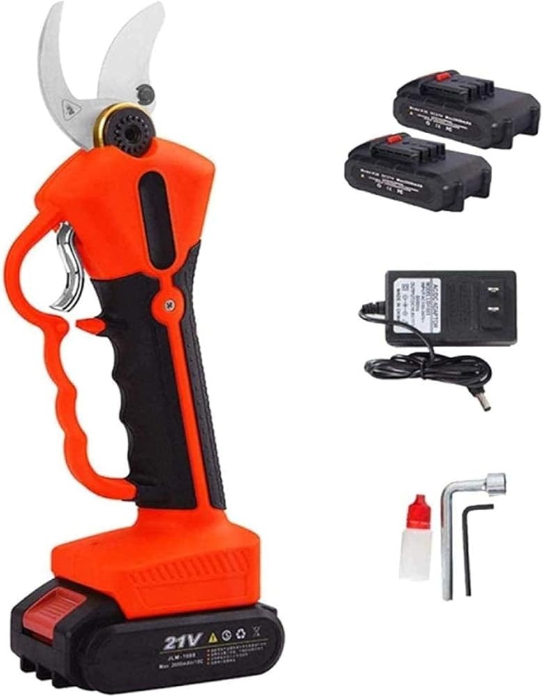 Electric Pruning Shears, 30Mm Cutting Diameter 2 Rechargeable 21V Battery Professional Cordless Garden Secateurs for Branch Tree