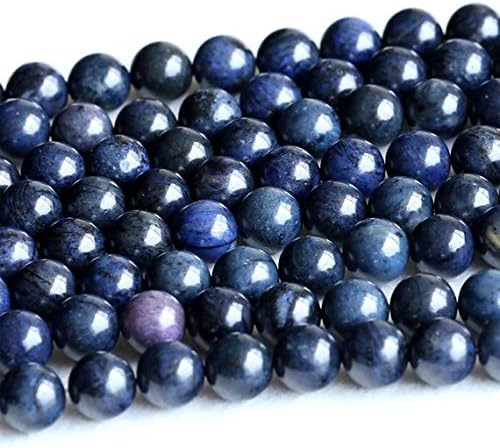 1 strands natural dark blue dumortierite round loose beads 6mm 05236